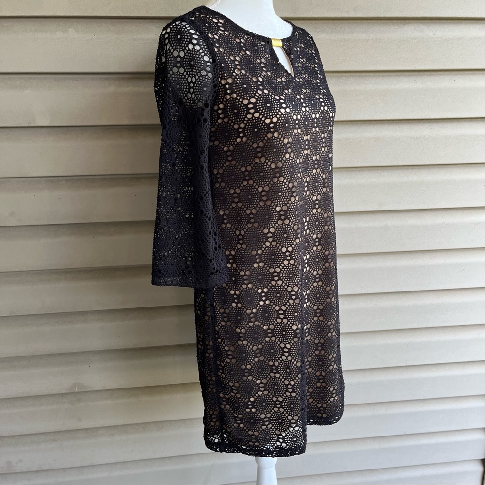 •Emma & Michele• Black Crocheted Lace Overlay Dress - Size Small - Picture 5 of 9